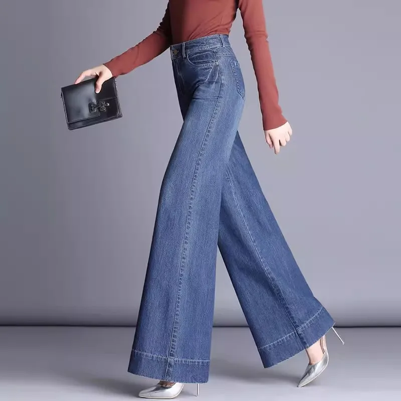 Ceylan Women’s High Waisted Wide Leg Jeans Vintage Flare - Image 6