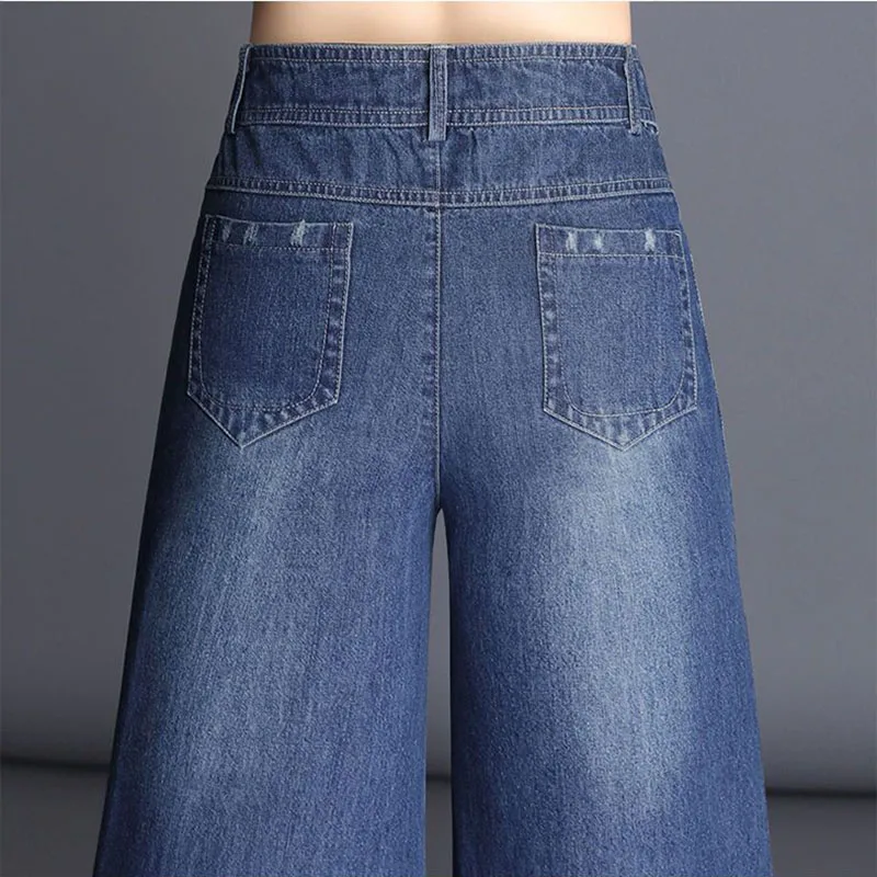 Ceylan Women’s High Waisted Wide Leg Jeans Vintage Flare - Image 8