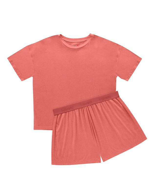 Women’s 2-Piece Lounge Set with Oversized Tee and Relaxed Shorts - Image 11
