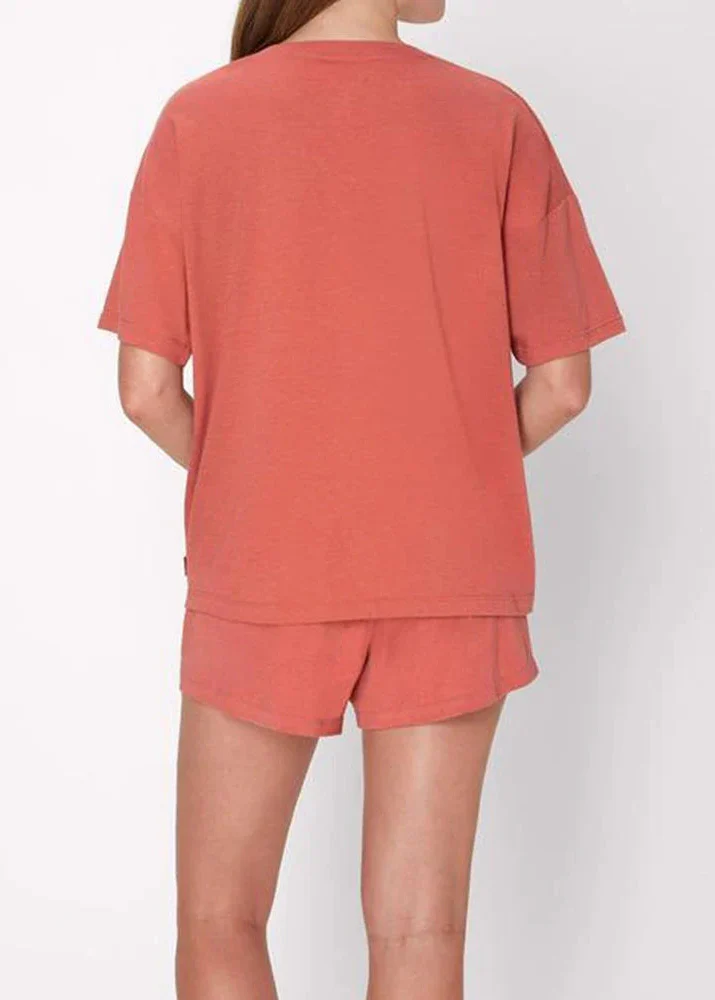Women’s 2-Piece Lounge Set with Oversized Tee and Relaxed Shorts - Image 5