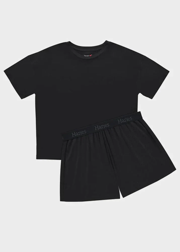 Women’s 2-Piece Lounge Set with Oversized Tee and Relaxed Shorts - Image 8