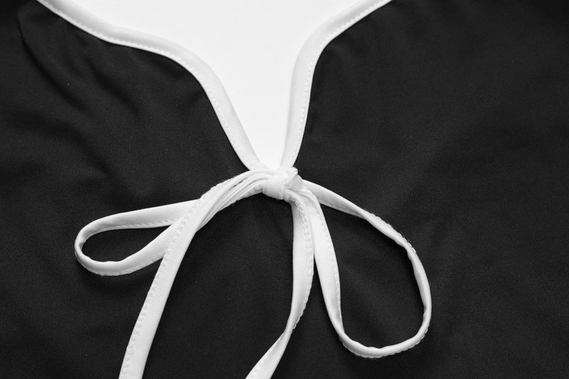 Women’s Bodycon Maxi Dress with Contrast Binding and Bow Detail - Image 5