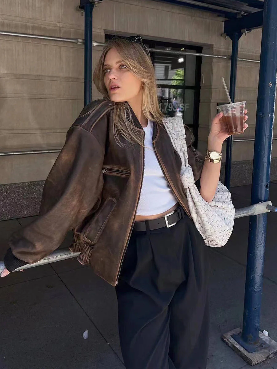 Ceylan Women’s Bomber Jacket Oversized Vintage Fit - Image 11