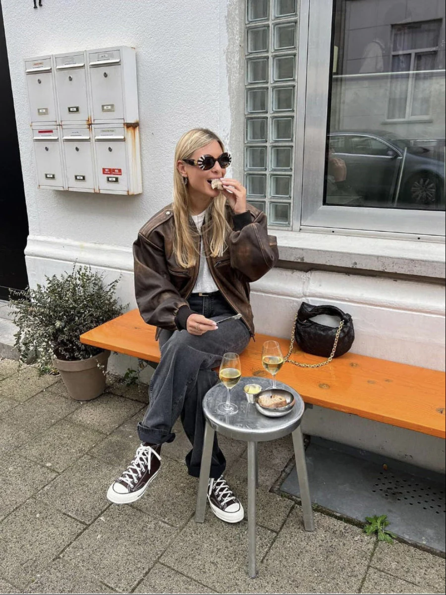 Ceylan Women’s Bomber Jacket Oversized Vintage Fit - Image 12