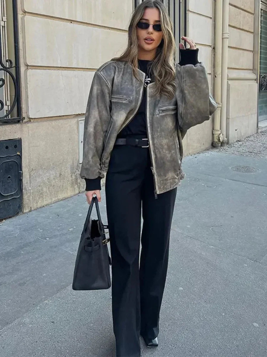 Ceylan Women’s Bomber Jacket Oversized Vintage Fit - Image 3