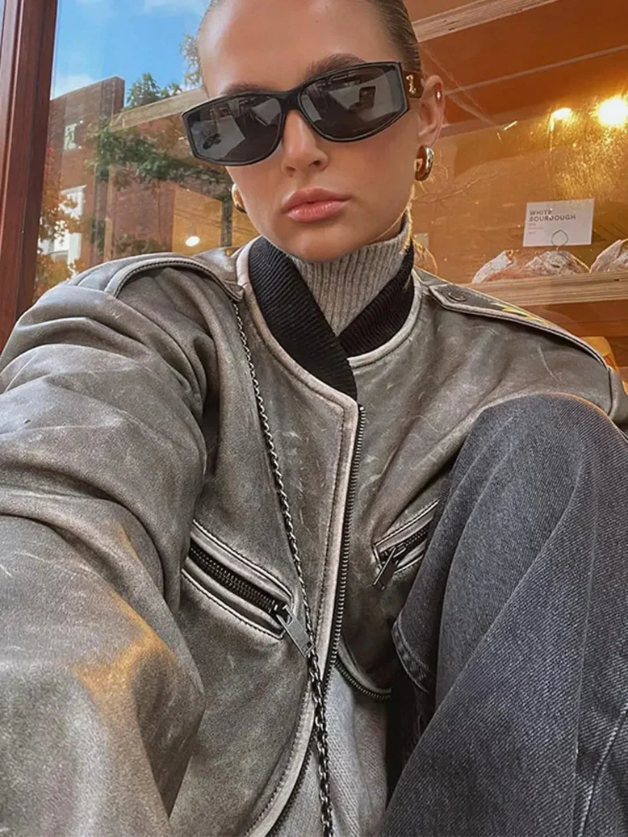 Ceylan Women’s Bomber Jacket Oversized Vintage Fit - Image 8