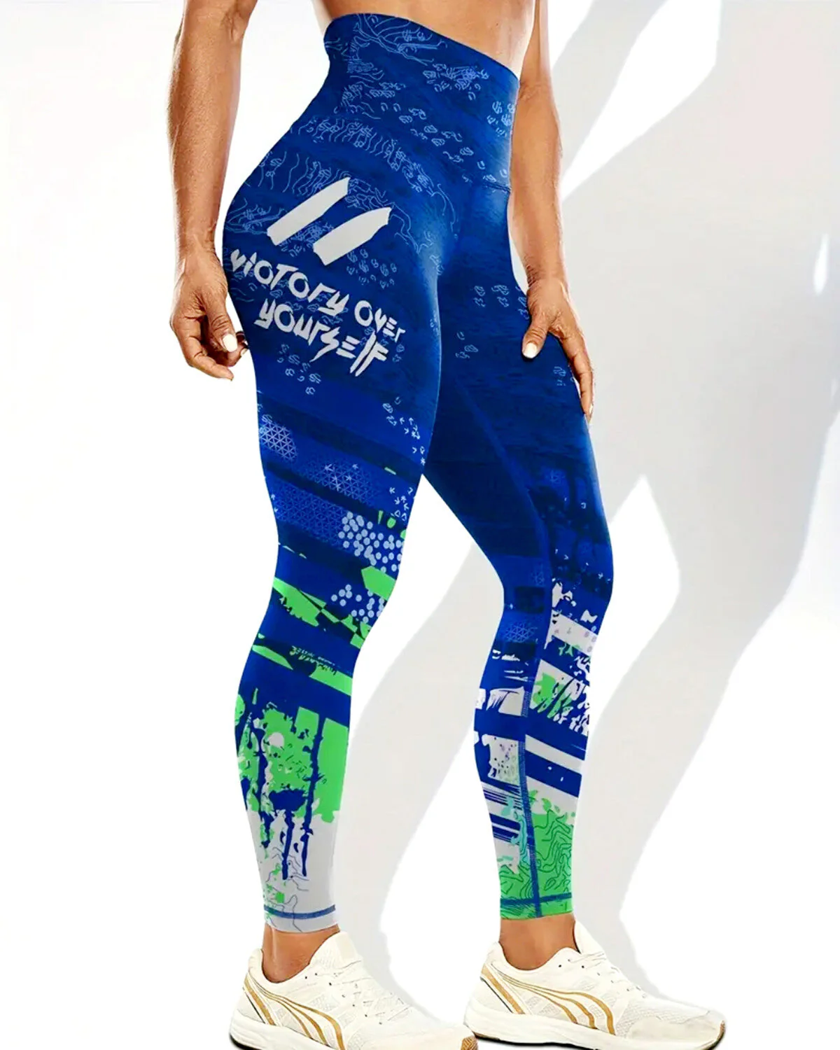 Women¡¯s High Waisted Sculpting Leggings with Abstract Graphic Print - Image 5