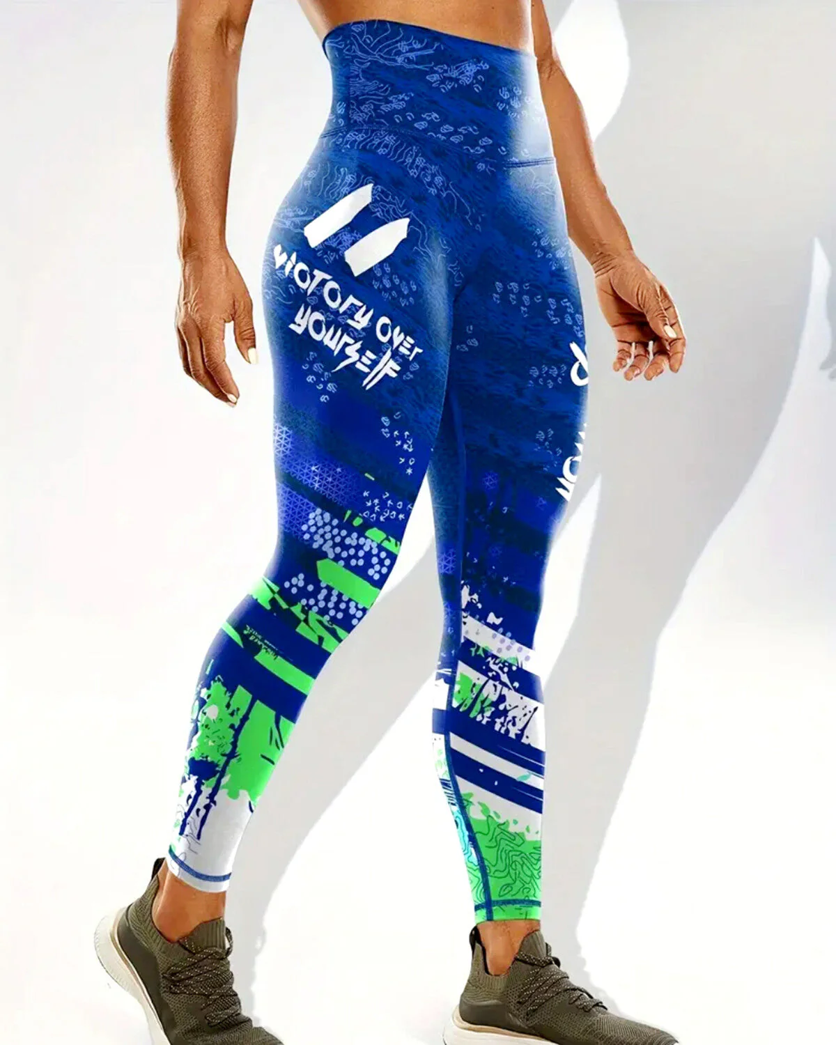Women¡¯s High Waisted Sculpting Leggings with Abstract Graphic Print - Image 7