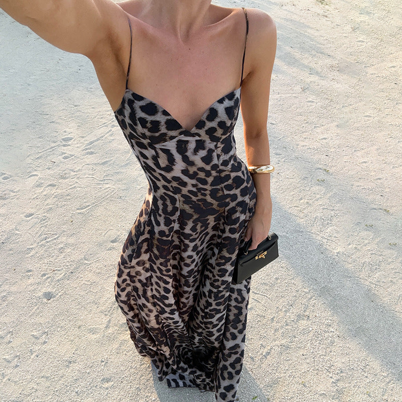 Women’s Leopard Print Maxi Dress with Sweetheart Balconette Bodice - Image 4