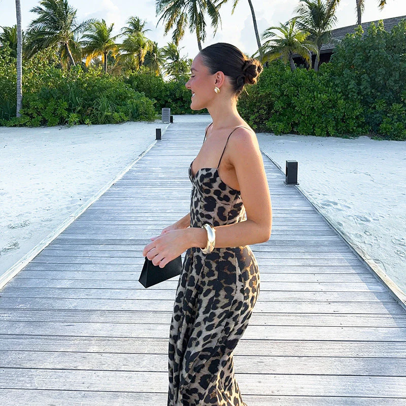 Women’s Leopard Print Maxi Dress with Sweetheart Balconette Bodice - Image 6