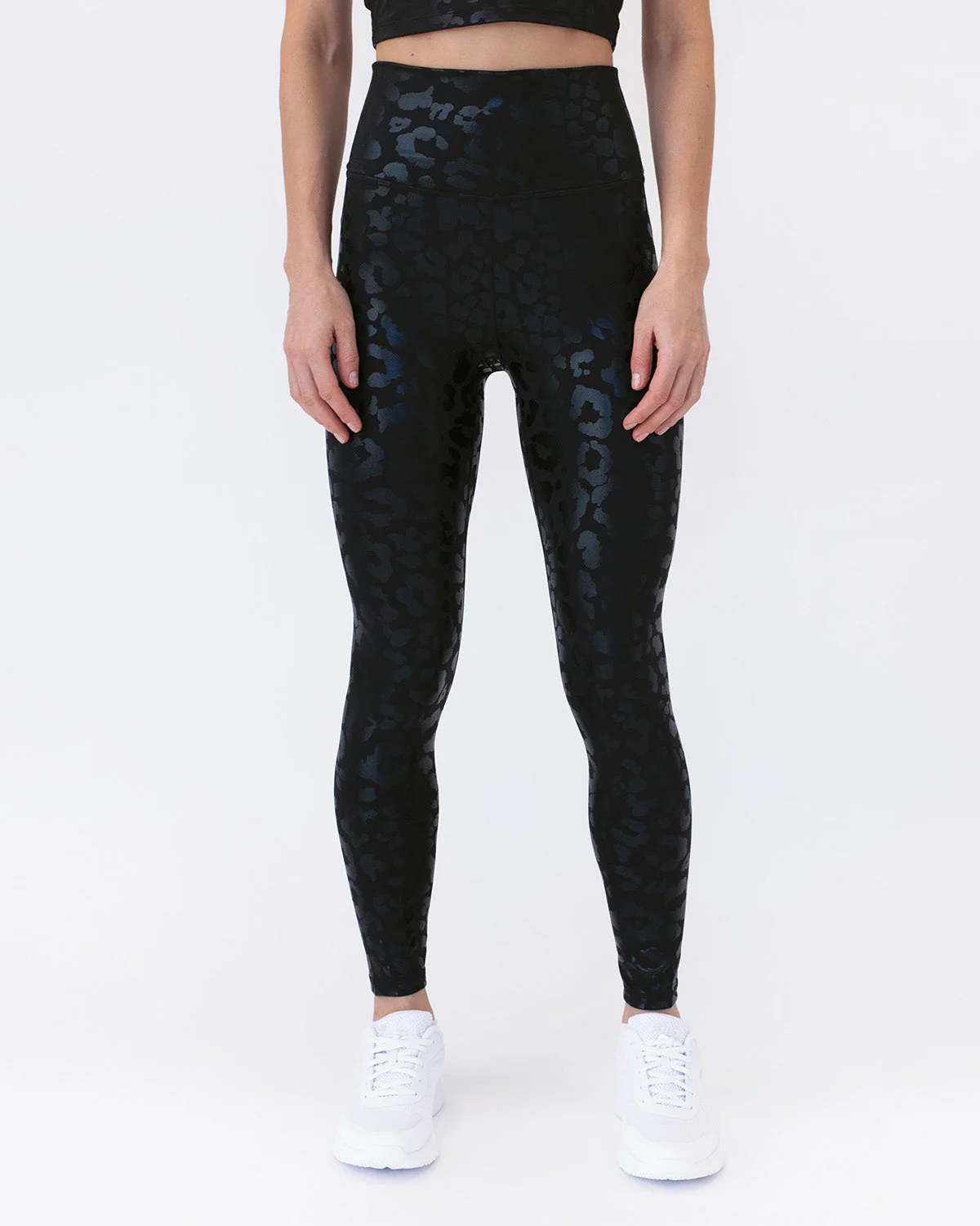 Women¡¯s Metallic Leopard Print High Waisted Compression Leggings - Image 6