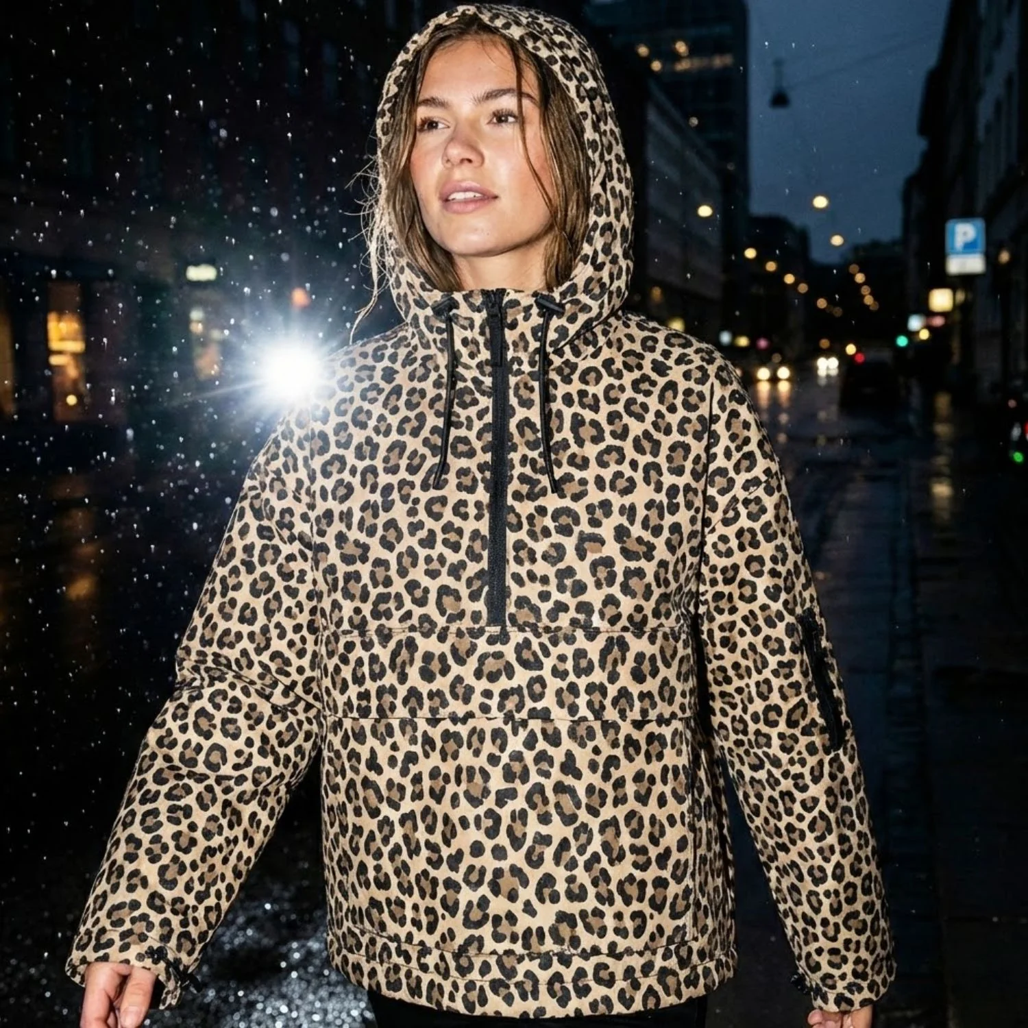 Women¡¯s Oversized Half-Zip Anorak with Front Pouch Pocket - Image 3