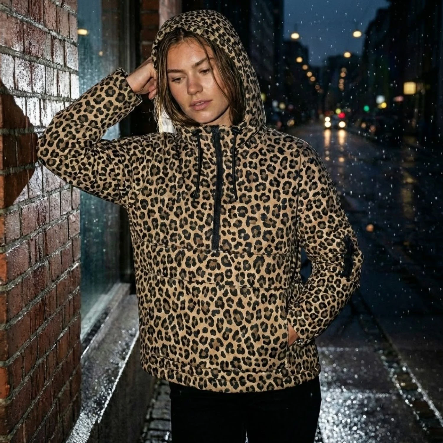 Women¡¯s Oversized Half-Zip Anorak with Front Pouch Pocket - Image 4