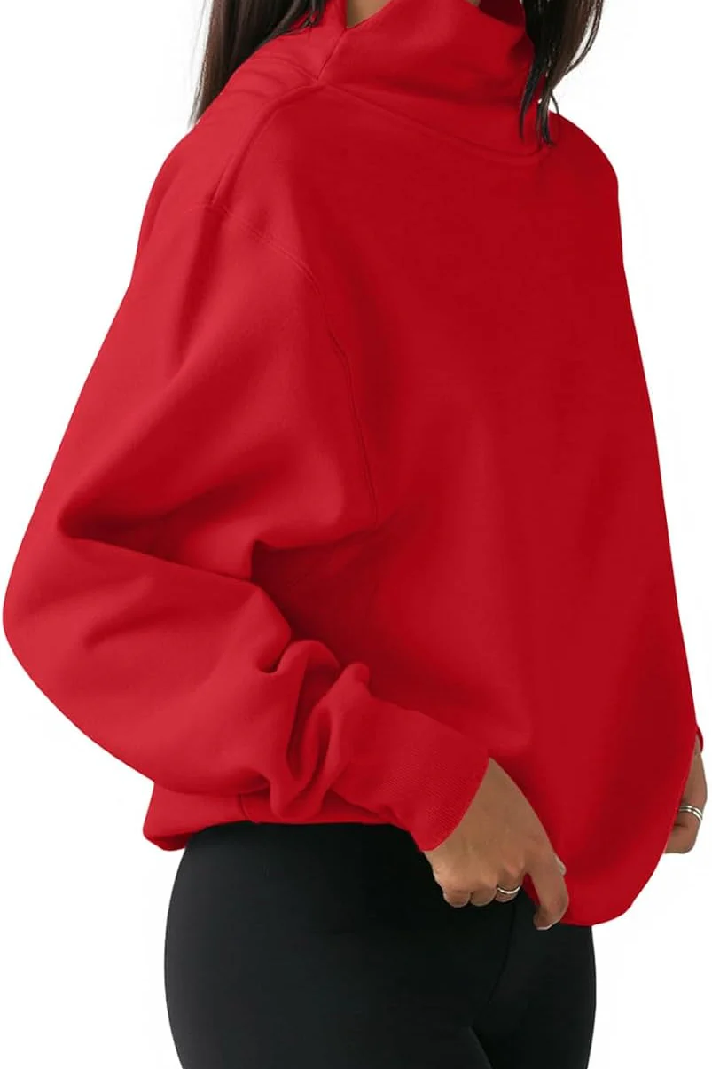 Women’s Oversized Turtleneck Sweatshirt with Drop Shoulder Fit - Image 5