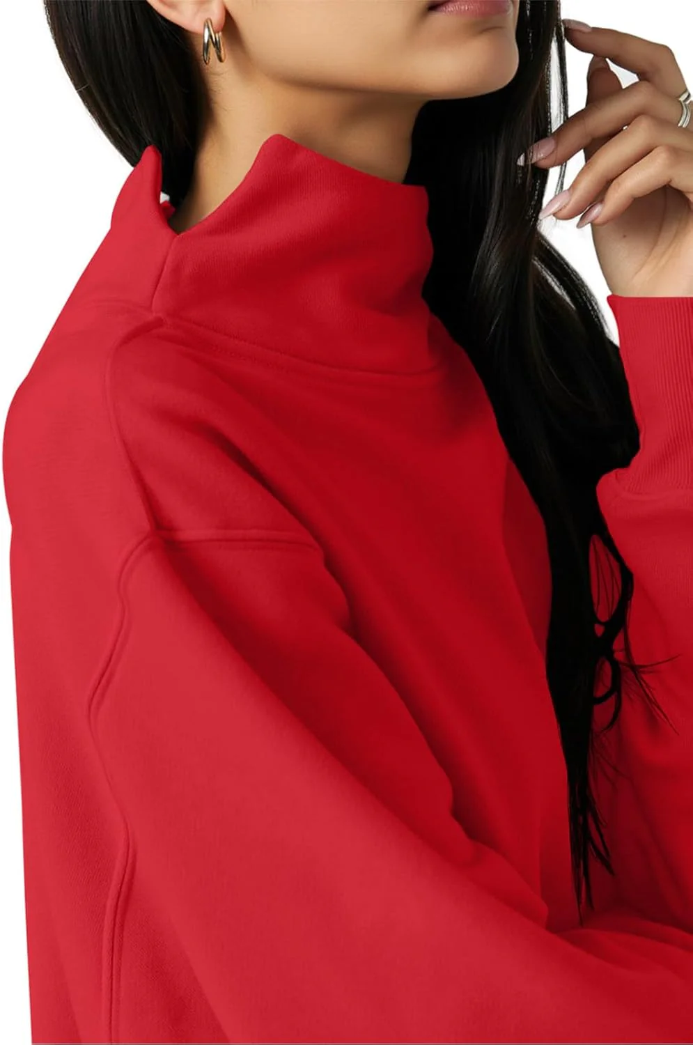 Women’s Oversized Turtleneck Sweatshirt with Drop Shoulder Fit - Image 6