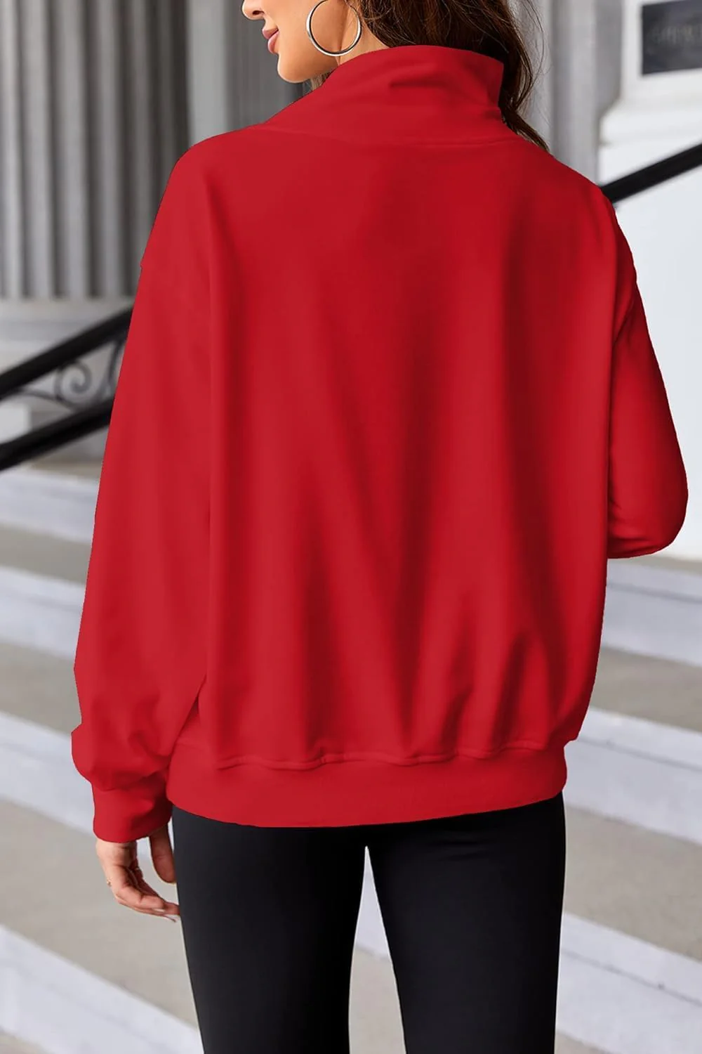 Women’s Oversized Turtleneck Sweatshirt with Drop Shoulder Fit - Image 7