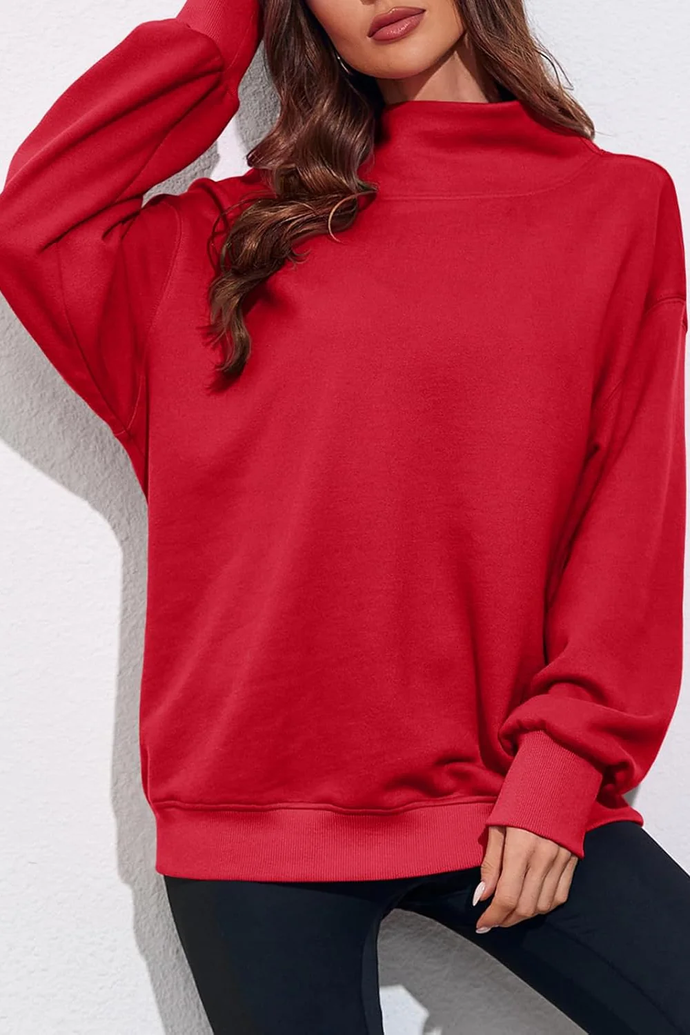 Women’s Oversized Turtleneck Sweatshirt with Drop Shoulder Fit - Image 9
