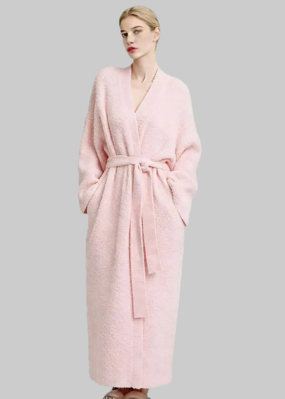 Women’s Ribbed Knit Wrap Cardigan Coat with Tie Waist and Long Sleeves - Image 5