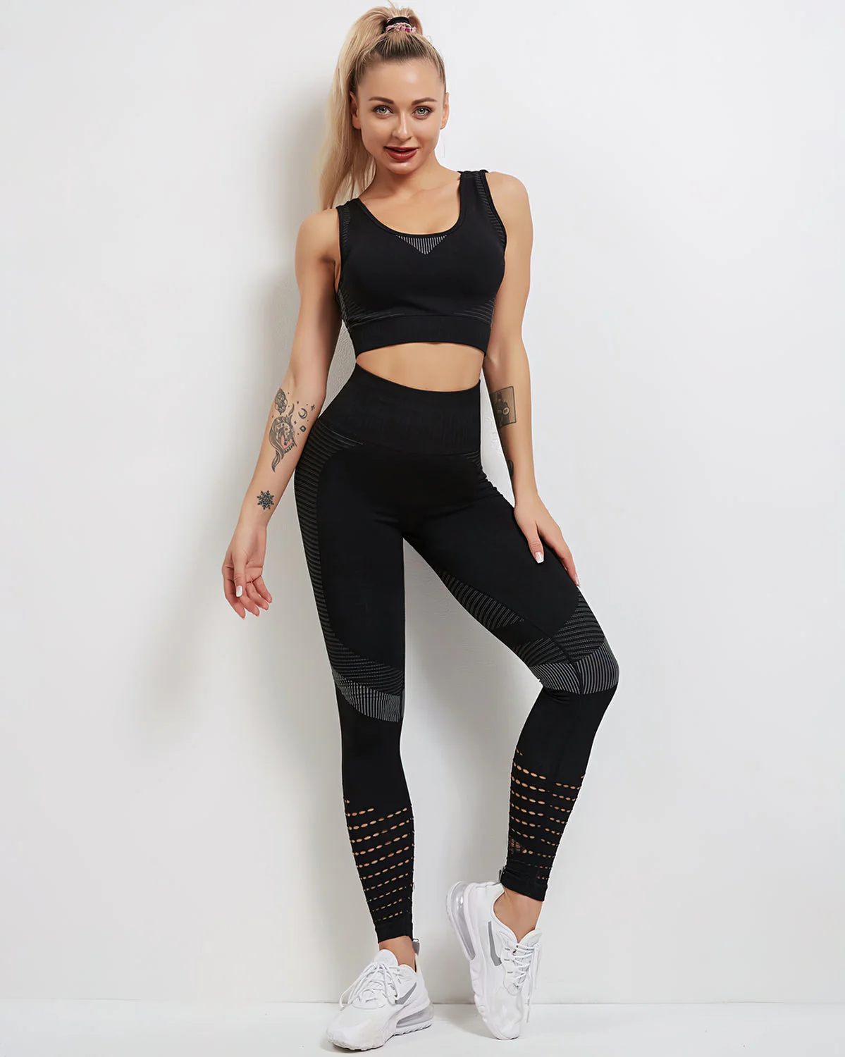 Women’s Seamless Workout Set with High Waist Tummy Control Leggings - Image 3