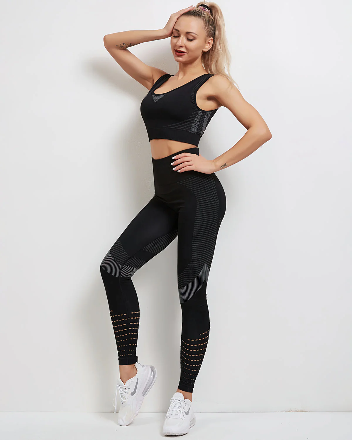 Women’s Seamless Workout Set with High Waist Tummy Control Leggings - Image 9