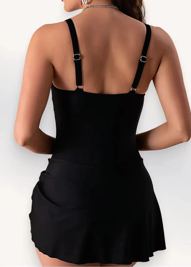 Women's Floral Swimdress With Side Tie Wrap and Tummy Control - Image 7