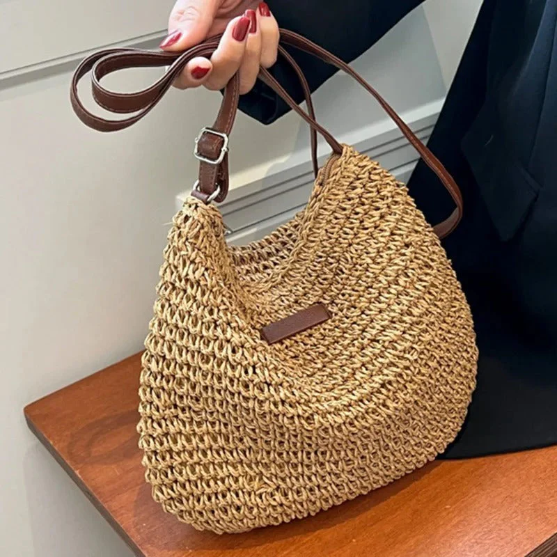 Ceylan Women’s Woven Shoulder Bag Summer Raffia Style - Image 4
