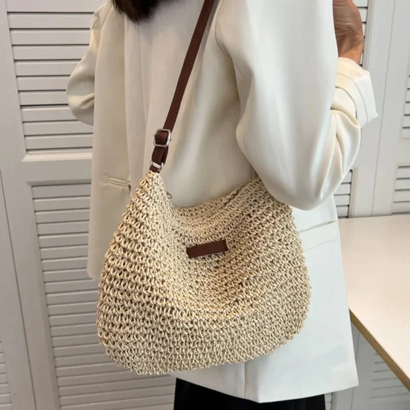 Ceylan Women’s Woven Shoulder Bag Summer Raffia Style - Image 5