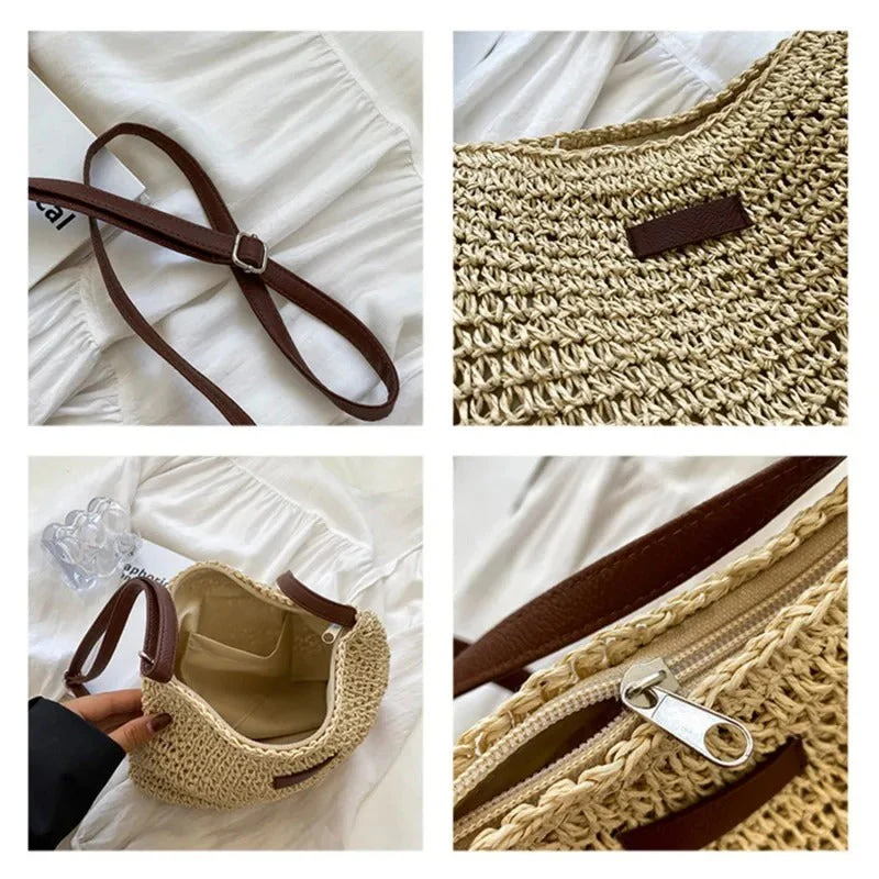 Ceylan Women’s Woven Shoulder Bag Summer Raffia Style - Image 6